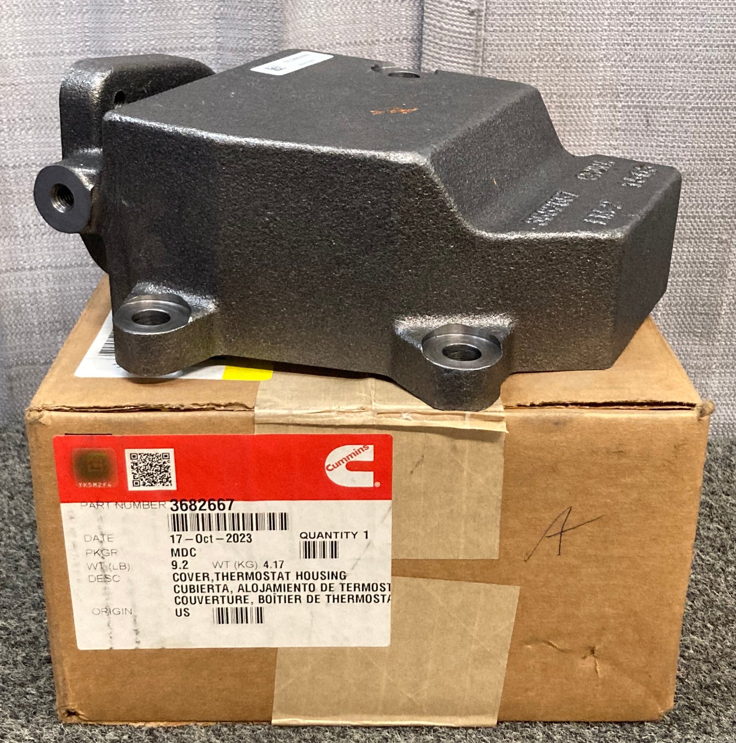 New Genuine Cummins 3682667 Thermostat Housing Cover