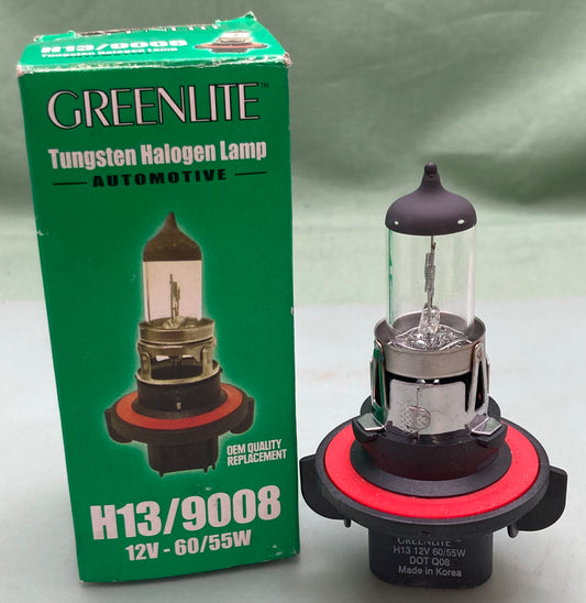 Lot of 2 New Genuine Greenlite H13/9008 Auto Tungsten Halogen Lamp 12V-60/55W