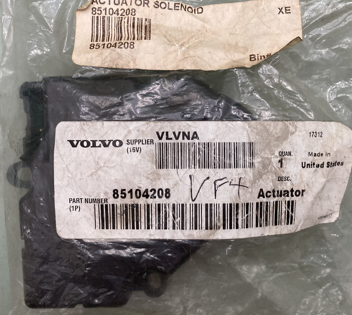 New Genuine Volvo 85104208 Actuator Solenoid