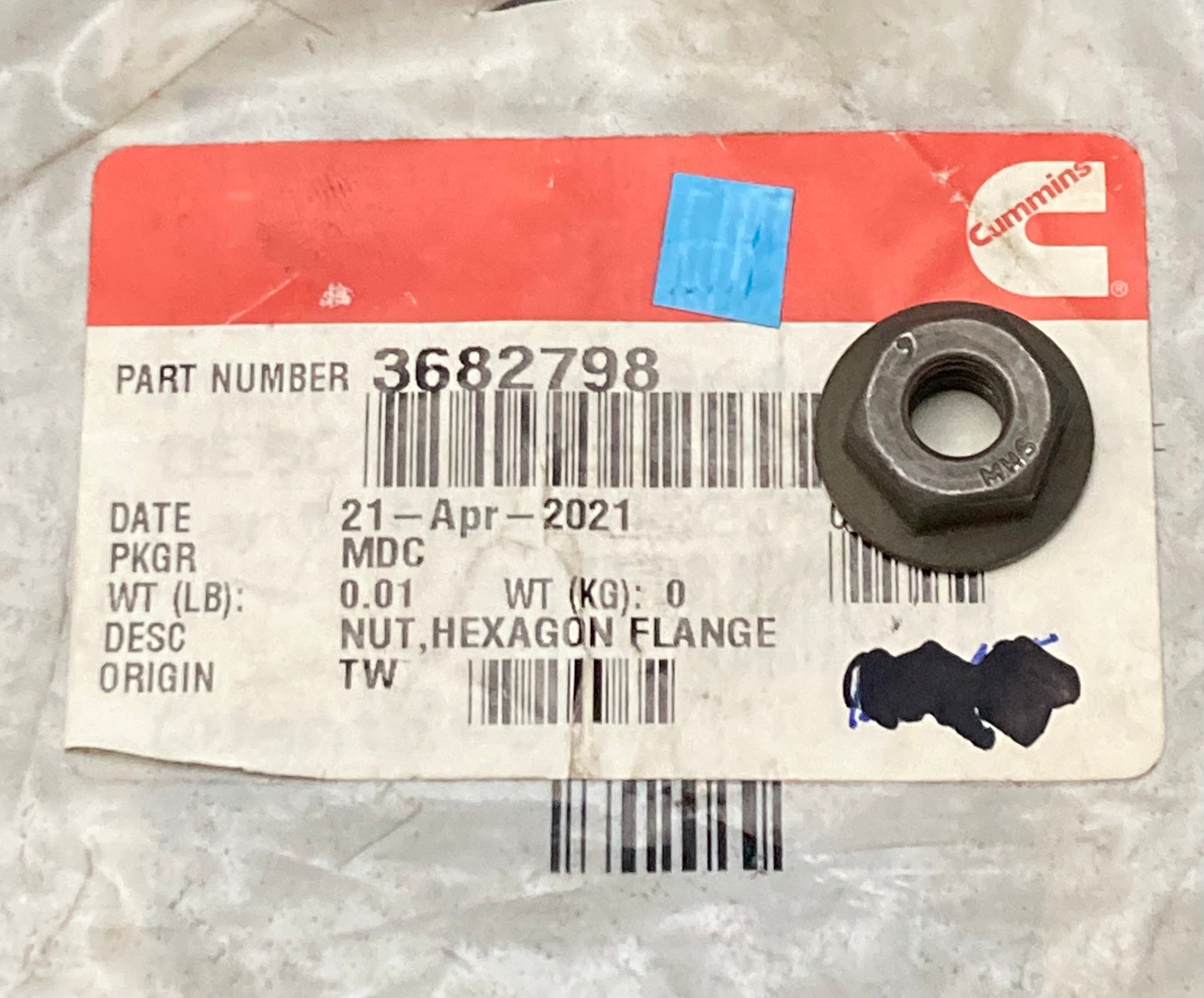 New Genuine Cummins 3682798 Nut Hexagon, Flange – Merica Truck Parts