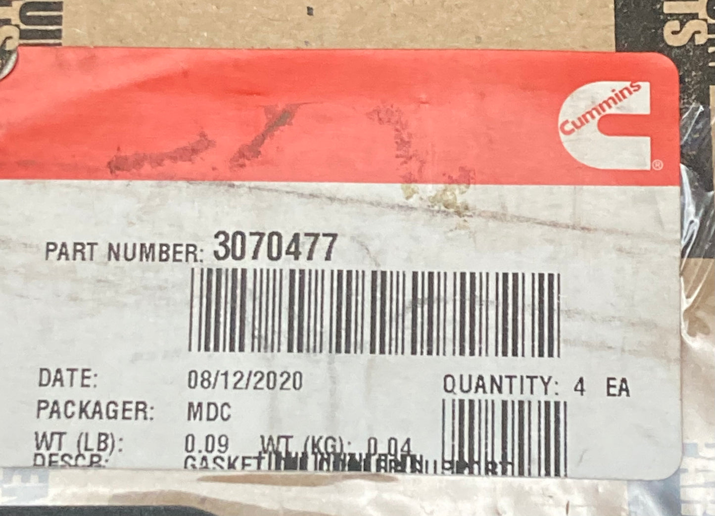 New Genuine Cummins 3070477 Oil Cooler Support Gasket
