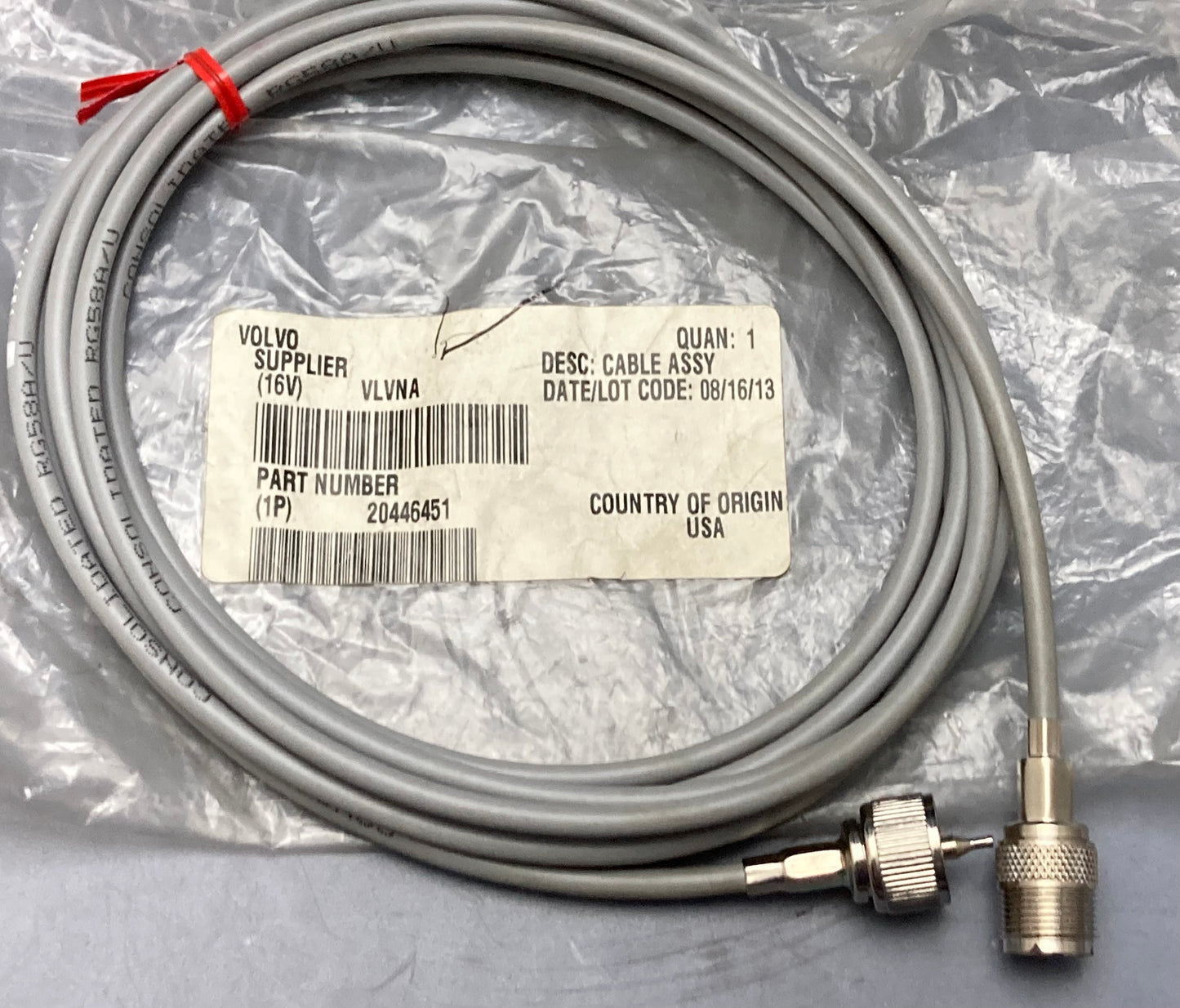 New Genuine Volvo 20446451 Antenna Cable, Overhead CB Jumper