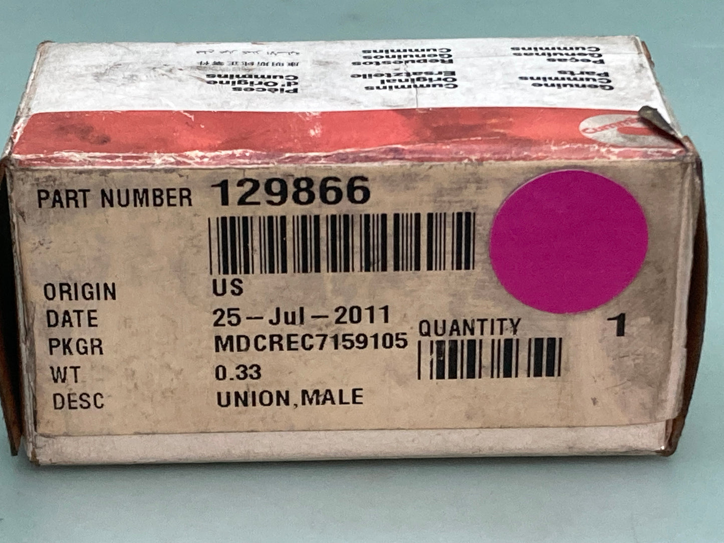 New Genuine Cummins 129866 Male Union