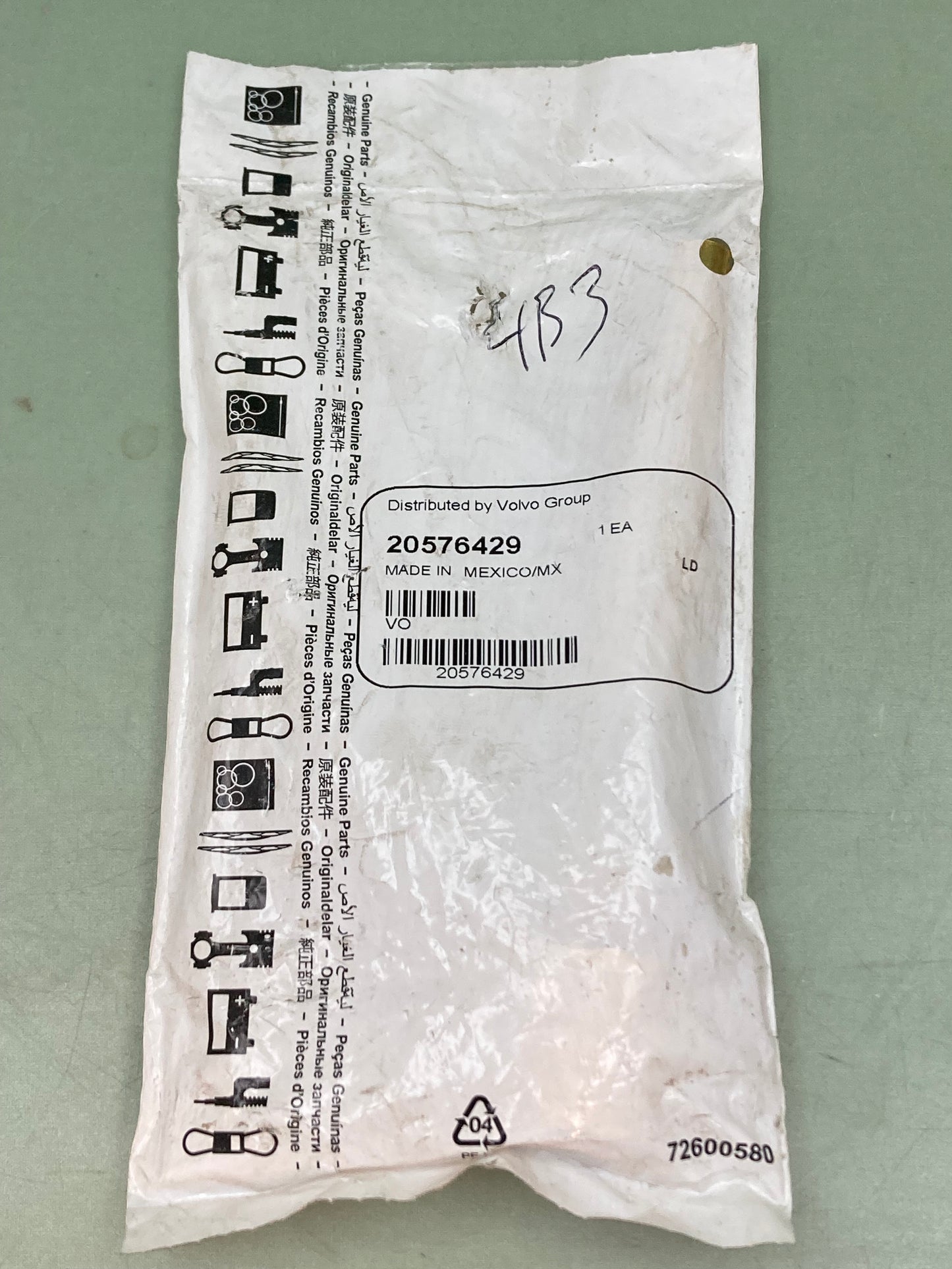 New Genuine Volvo 20576429 Adapter, Dipstick Tube