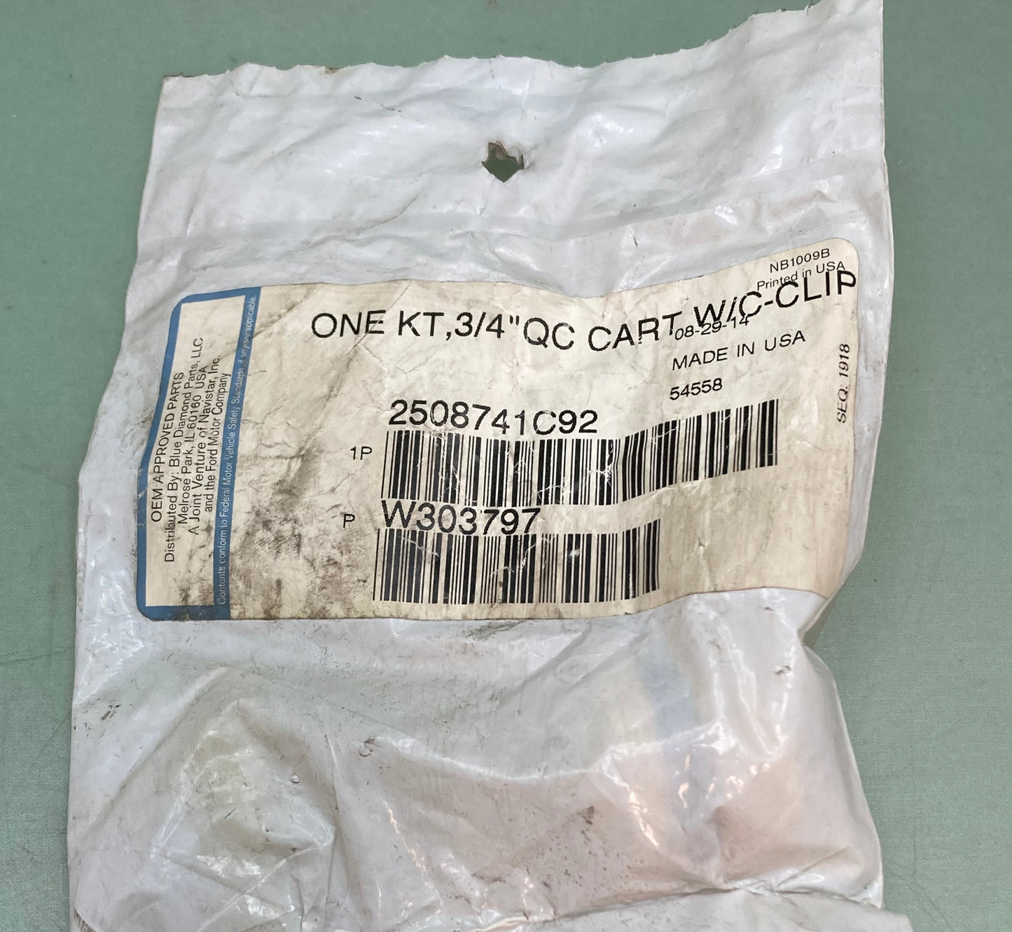 New Genuine International 2508741C92  Kit, 3/4" Quick-Connect Cartridge w/ Clip