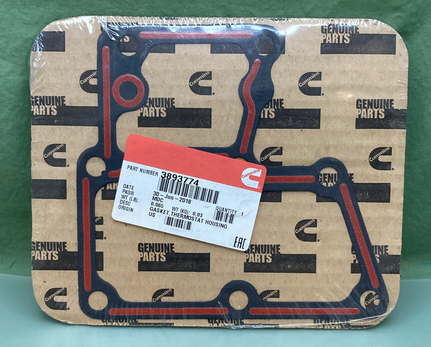 New Genuine Cummins 3893774 Gasket Thermostat Housing