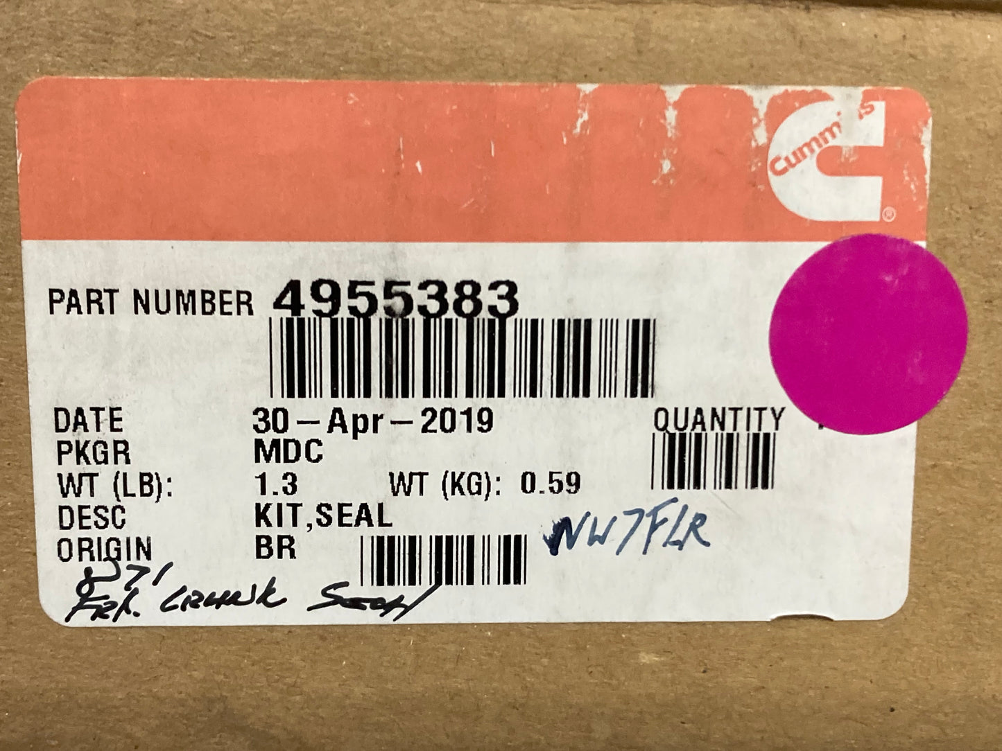 New Genuine Cummins 4955383 Front Crank Seal Kit