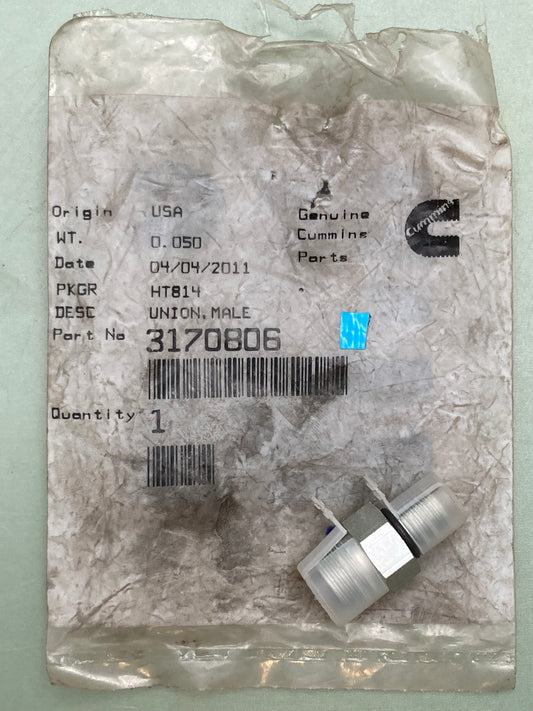 New Genuine Cummins 3170806 Union, Male