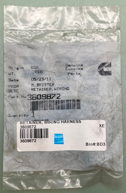 New Genuine Cummins 3609872 Retainer, Wiring