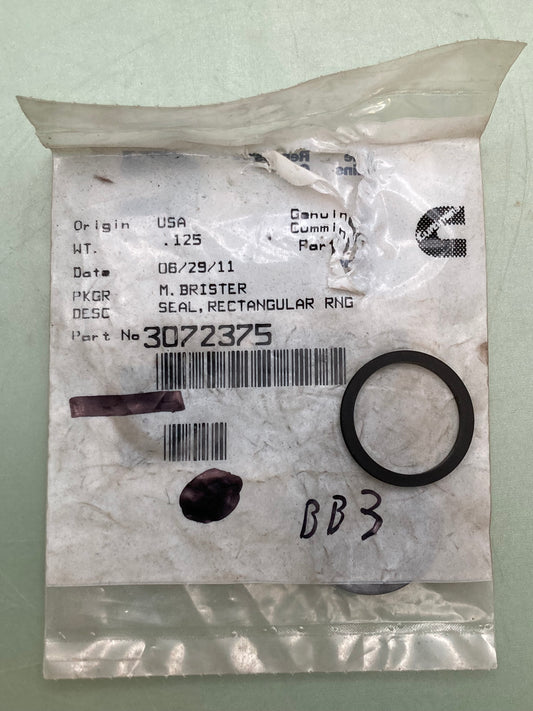 QTY 3 New Genuine Cummins 3072375 Seal, Rectangular Ring