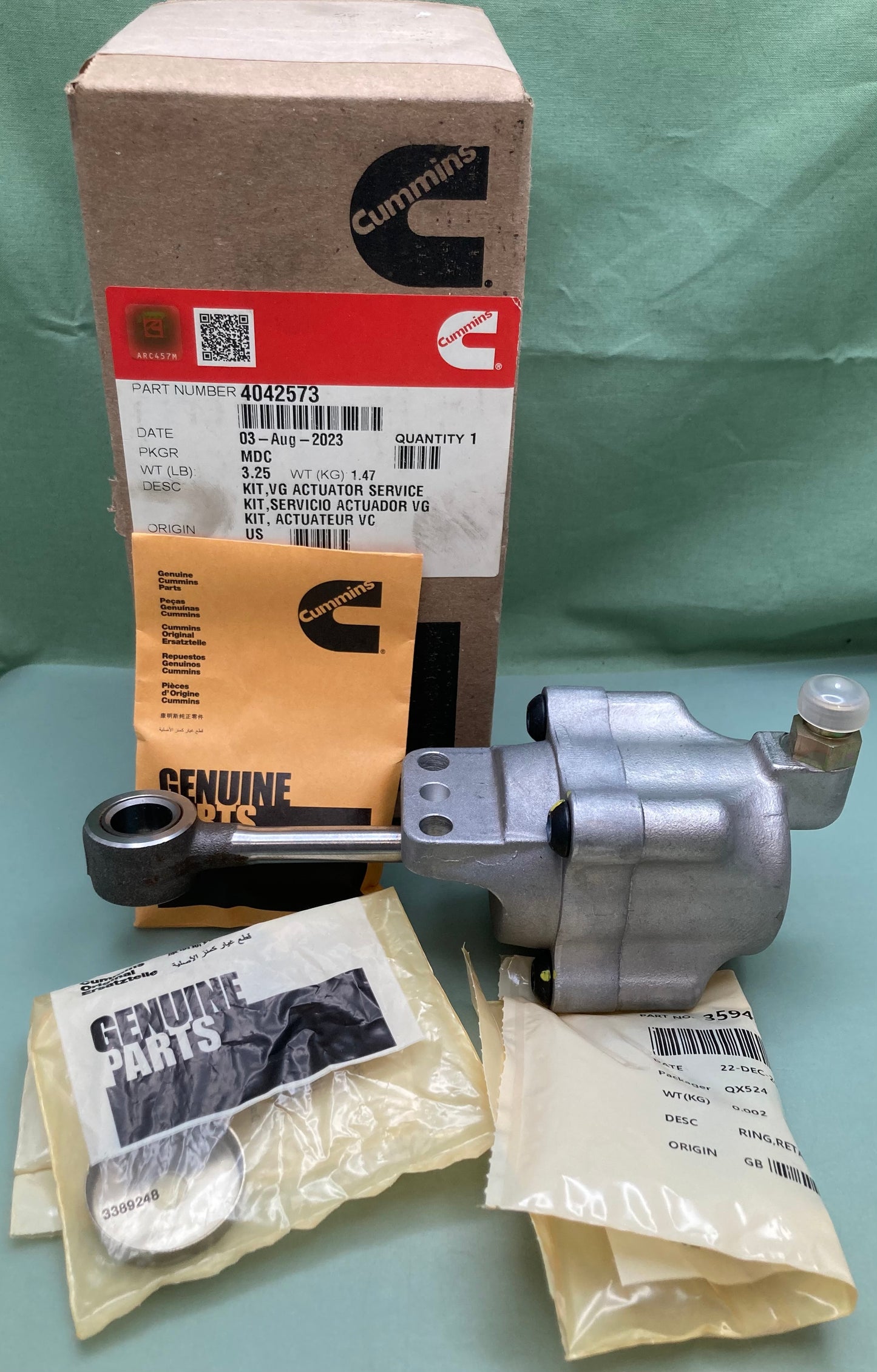 New Genuine Cummins 4042573 Variable Geometry Turbocharger (VGT) Actuator