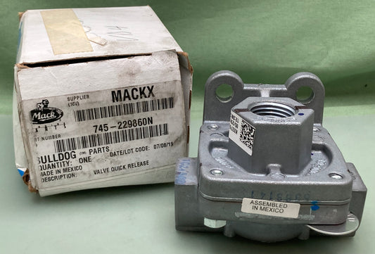 New Genuine Mack 745-229860N Air Brake Quick Release Valve