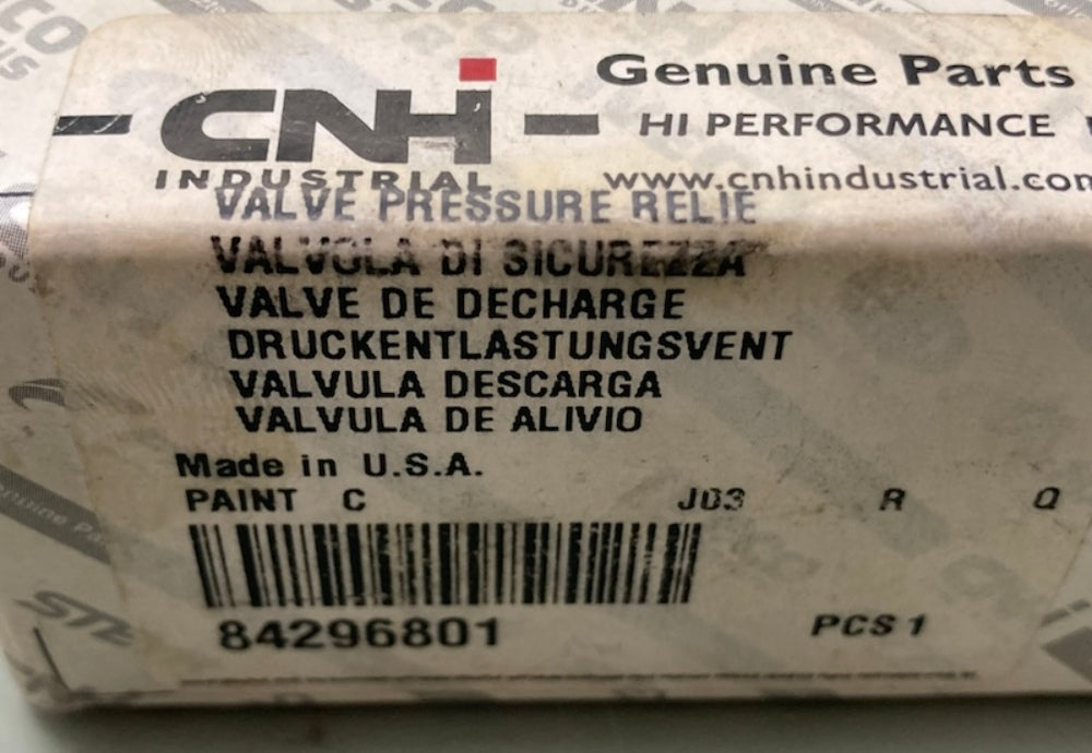 CNH Industrial 84296801 Valve  Pressure Relie New Genuine