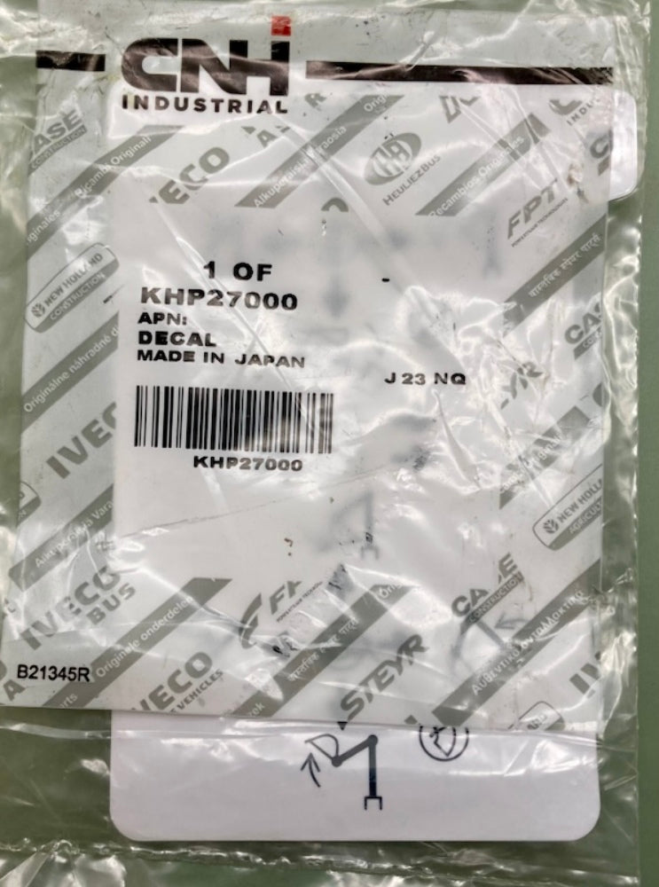 CNH Industrial KHP27000 Decal New Genuine