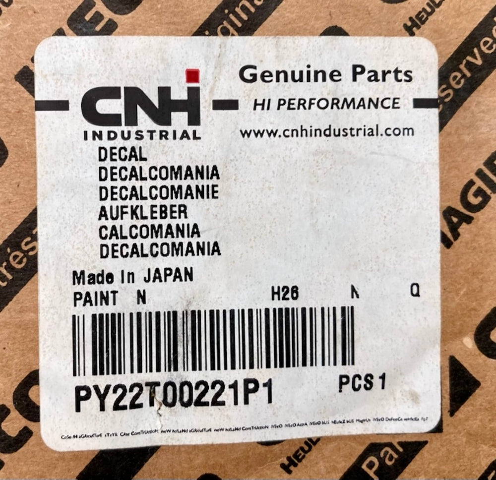 CNH Industrial PY22T00221P1 Decal New Genuine