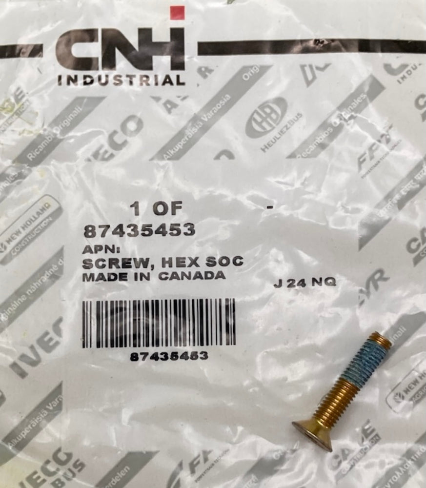 CNH Industrial 87435453 Screw Hex SOCM5X25 TRQ.PTCH FLTHD.SK New Genuine