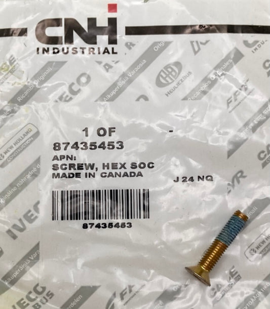 CNH Industrial 87435453 Screw Hex SOCM5X25 TRQ.PTCH FLTHD.SK New Genuine