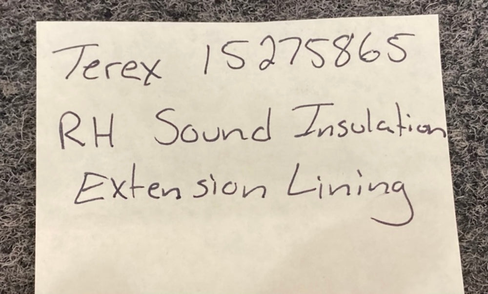 Terex 15275865 RH Sound Insulation Extension Lining New Replaces