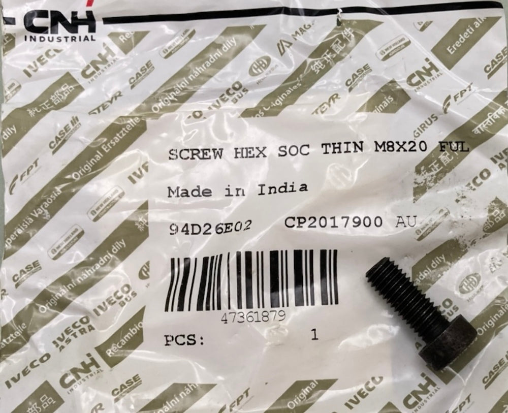 CNH Industrial 47361879 Screw Hex SOC Thin M8X20 New Genuine