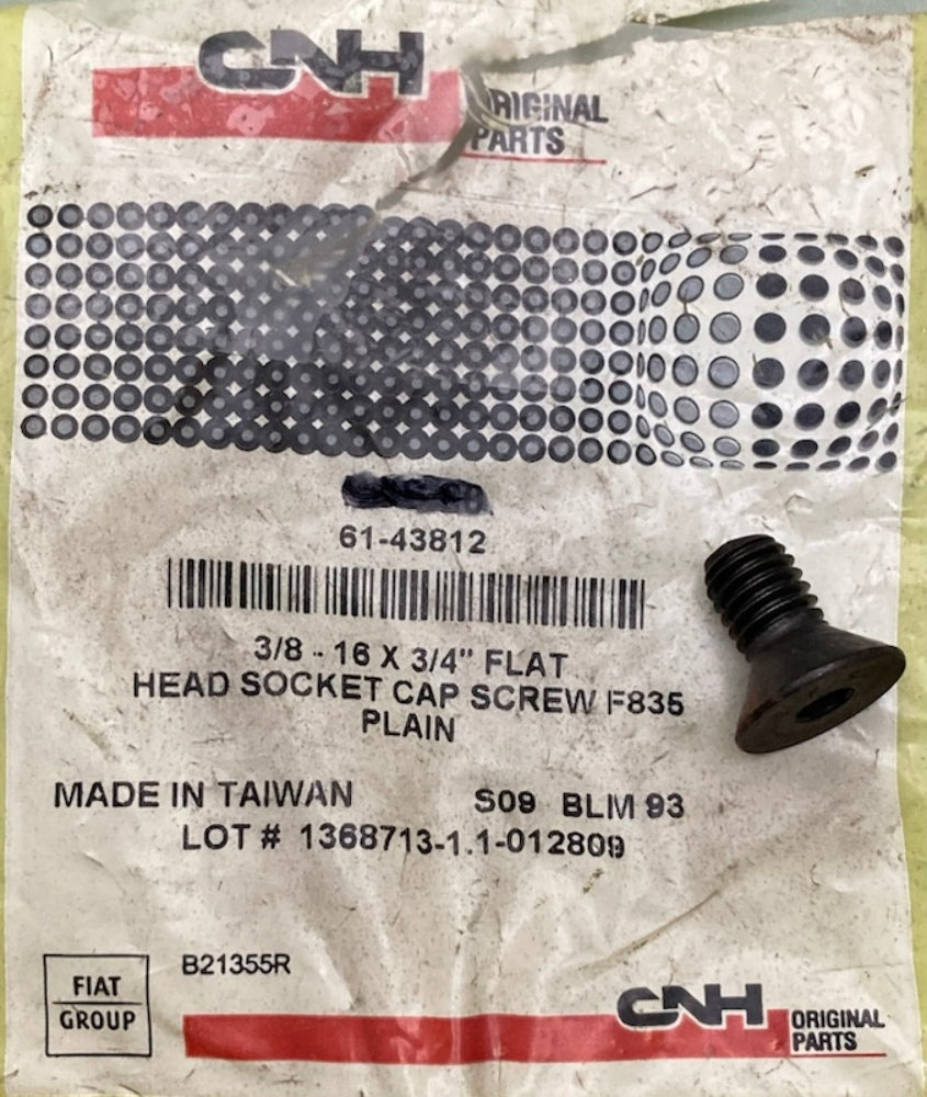 CNH 61-43812 Flat Head Socket Cap Screw F835 Plain New Genuine