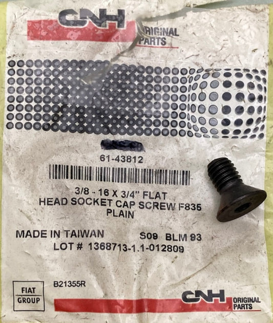 CNH 61-43812 Flat Head Socket Cap Screw F835 Plain New Genuine