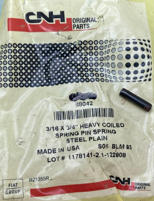 QTY 2 CNH 88042 Heavy Coiled Spring Pin Steel Plain New Genuine; 438-31212
