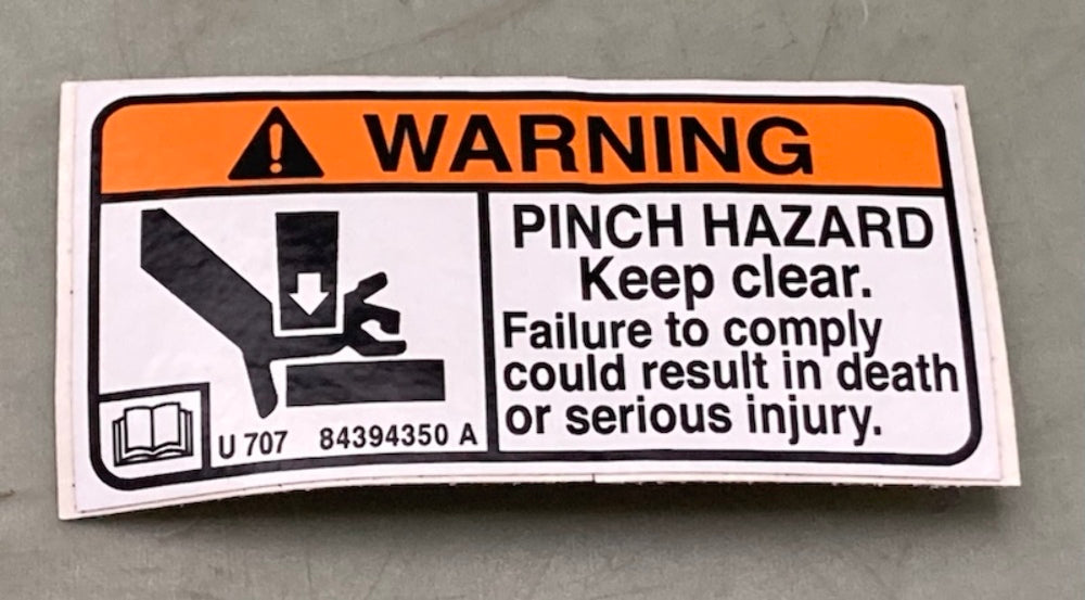 CNH Industrial 84394350 Warning Decal New Genuine; 84367569; 84377569