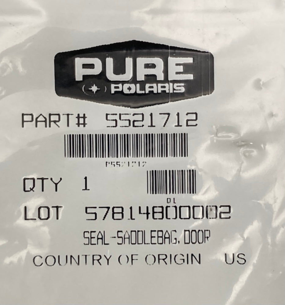 Polaris 5521712 Seal-Saddlebag, Door New Genuine