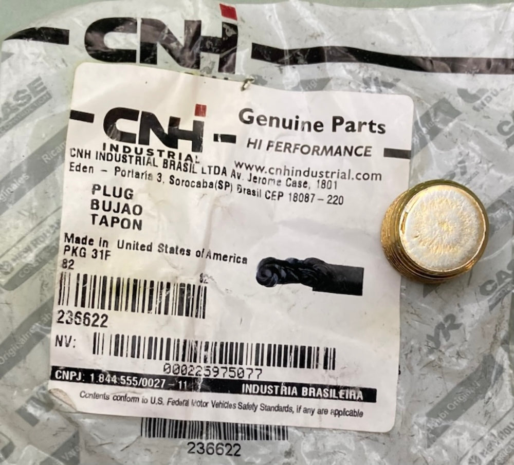CNH Industrial 236622 Plug Pipe New Genuine