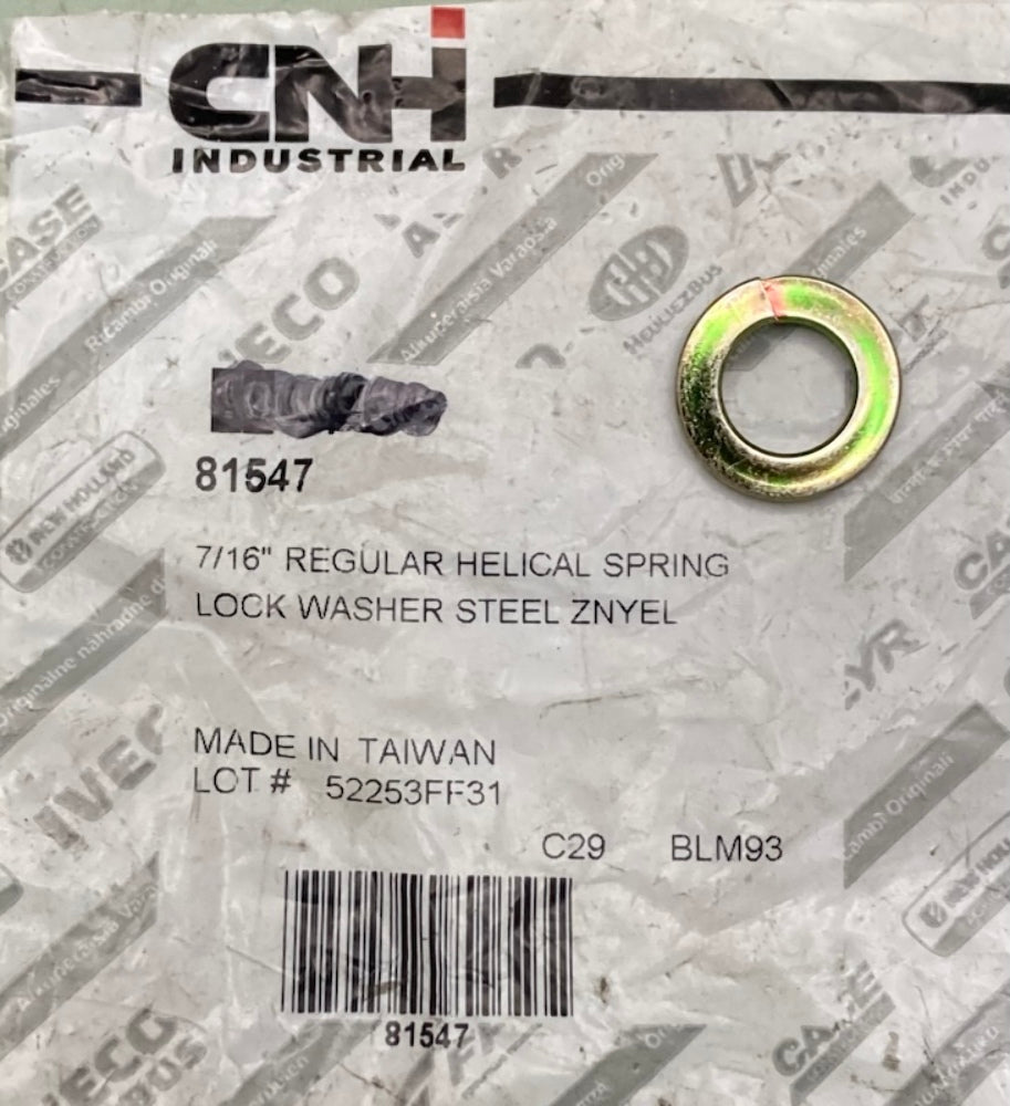 QTY 2 CNH Industrial 81547 Regular Helical Spring Lock Washer 7/16" New Genuine