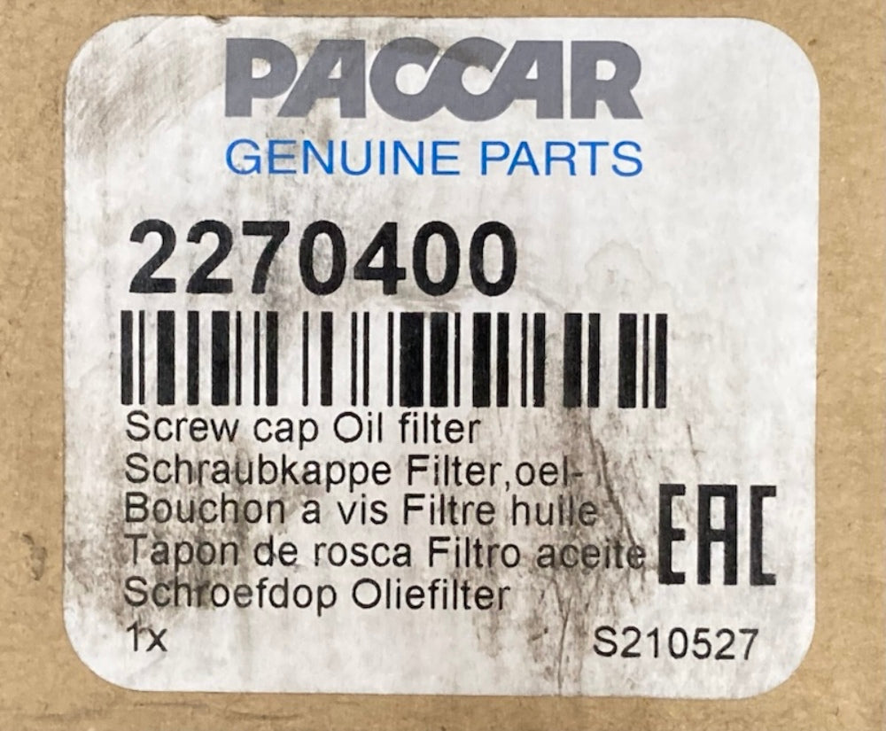 Paccar 2270400 Oil Filter Screw Cap New Genuine