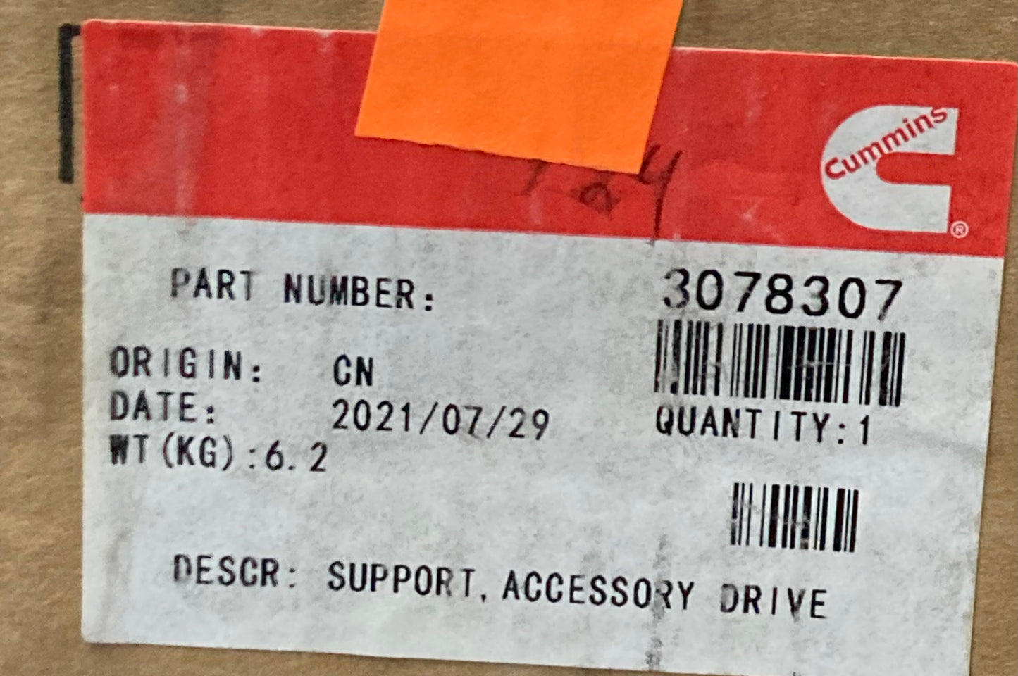 New Genuine Cummins 3078307 Engine Accessory Drive Shaft