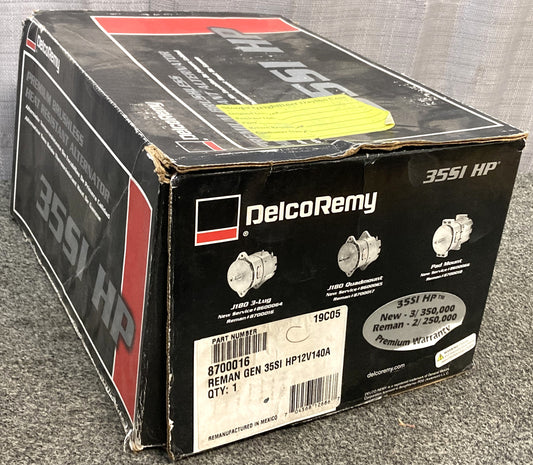 New Genuine Delco Remy 8700016 Premium Brushless Heat Resistant Alternator