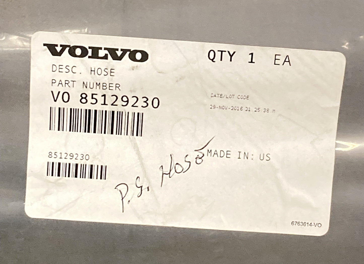 New Genuine Volvo 85129230 Power Steering Hose