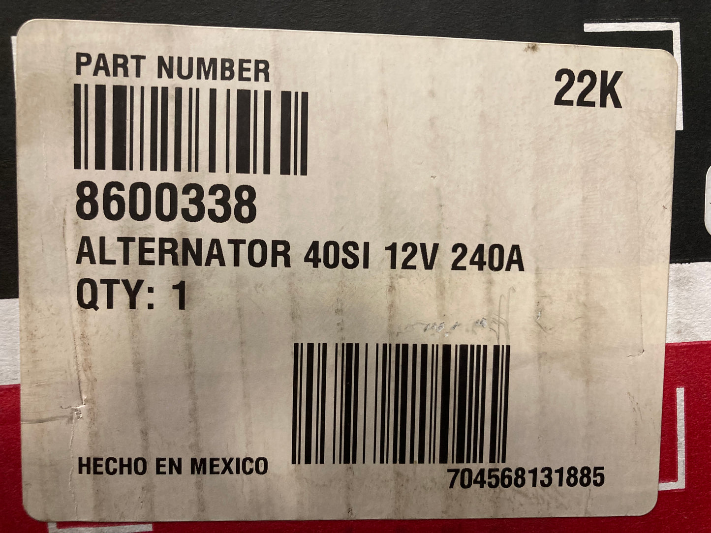 New Genuine Delco Remy 8600338 Alternator 40SI 12V 240A