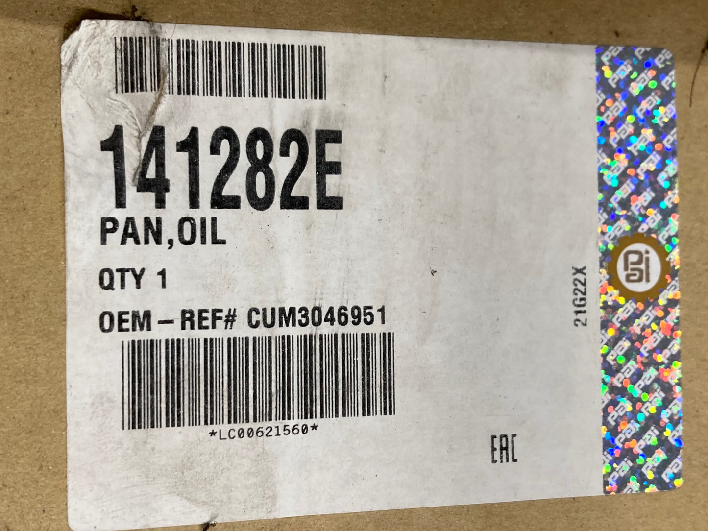 New Genuine Pai 141282E Engine Oil Sump Plate Front Steel Black