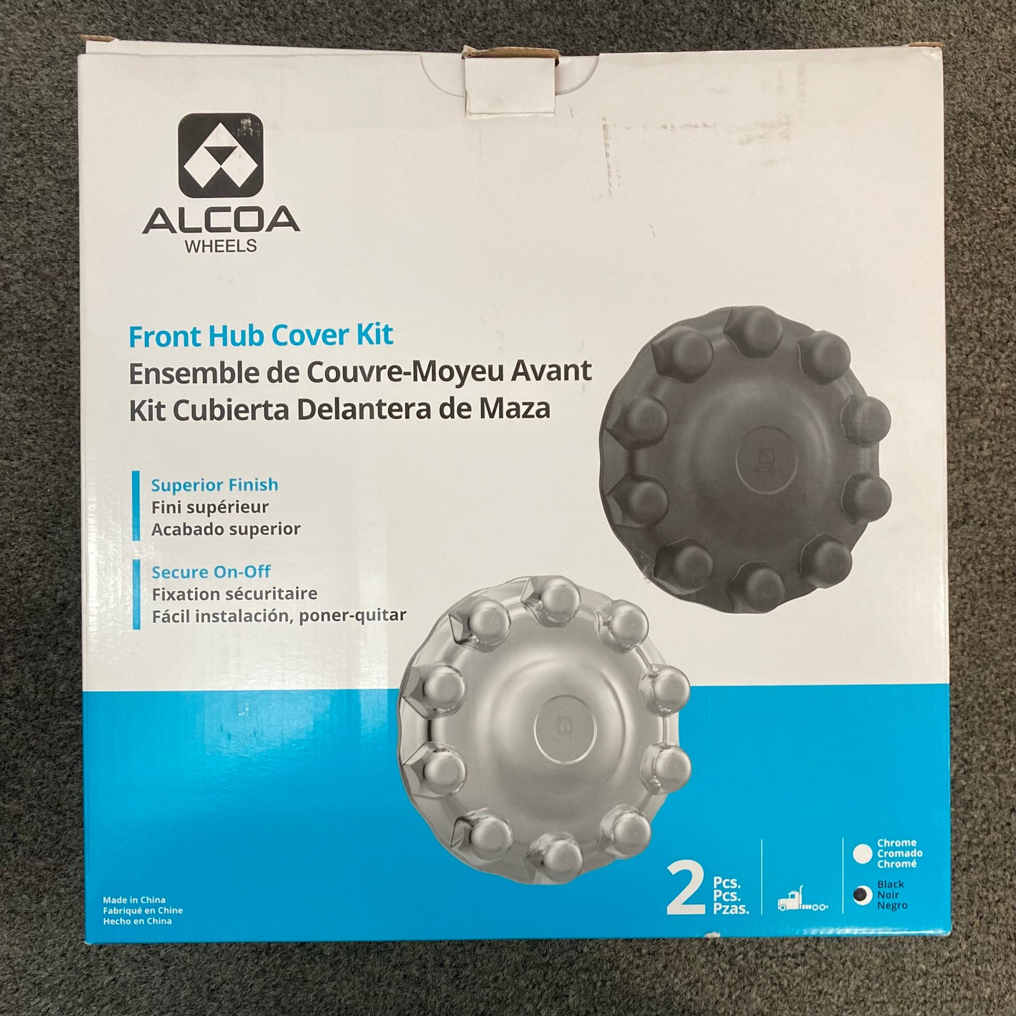 New Genuine Alcoa 086300DT Front Hub Cover Kit  Black