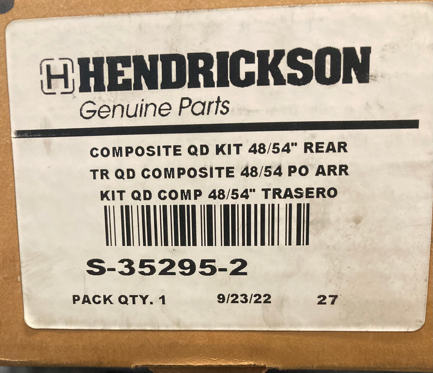 New Genuine Hendrickson S-35295-2 Composite OD Kit 48/54' REAR