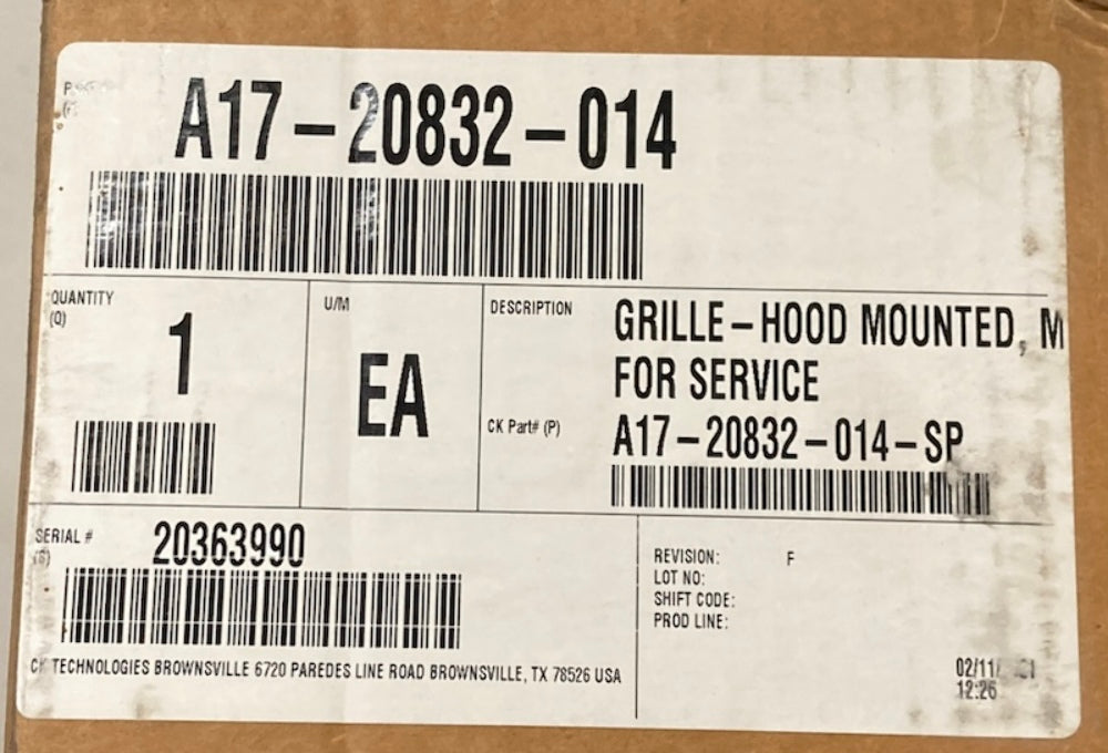 New Genuine Freightliner A17-20832-014 Grille - Hood Mounted Black