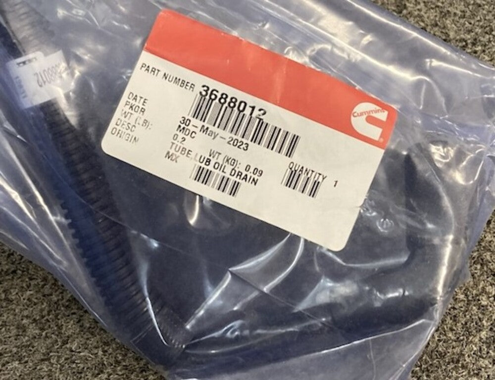 Cummins 3688012 Engine Oil Tube New Genuine