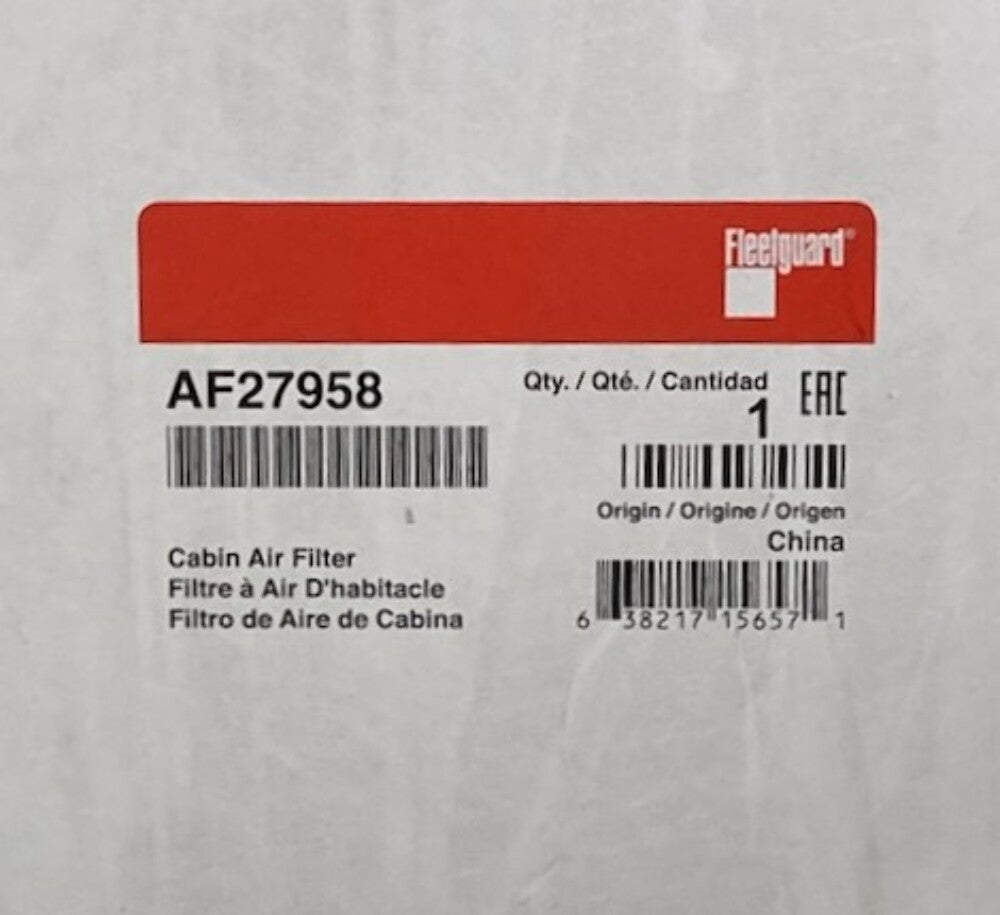 Fleetguard AF27958 Cabin Air Filter New Genuine