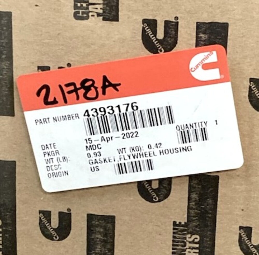 Cummins 4393176 Flywheel Housing Gasket New Genuine