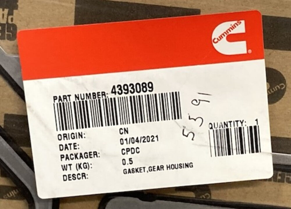 Cummins 4393089 Steering Gear Housing Gasket New Genuine