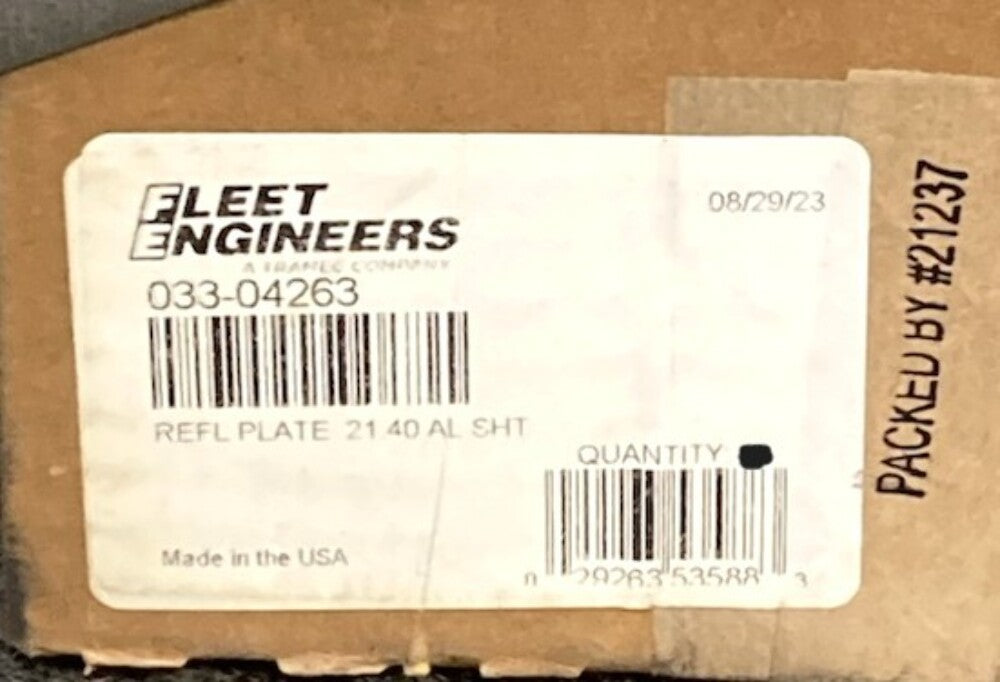Fleet Engineers 033-04263 Reflector Plate New Genuine