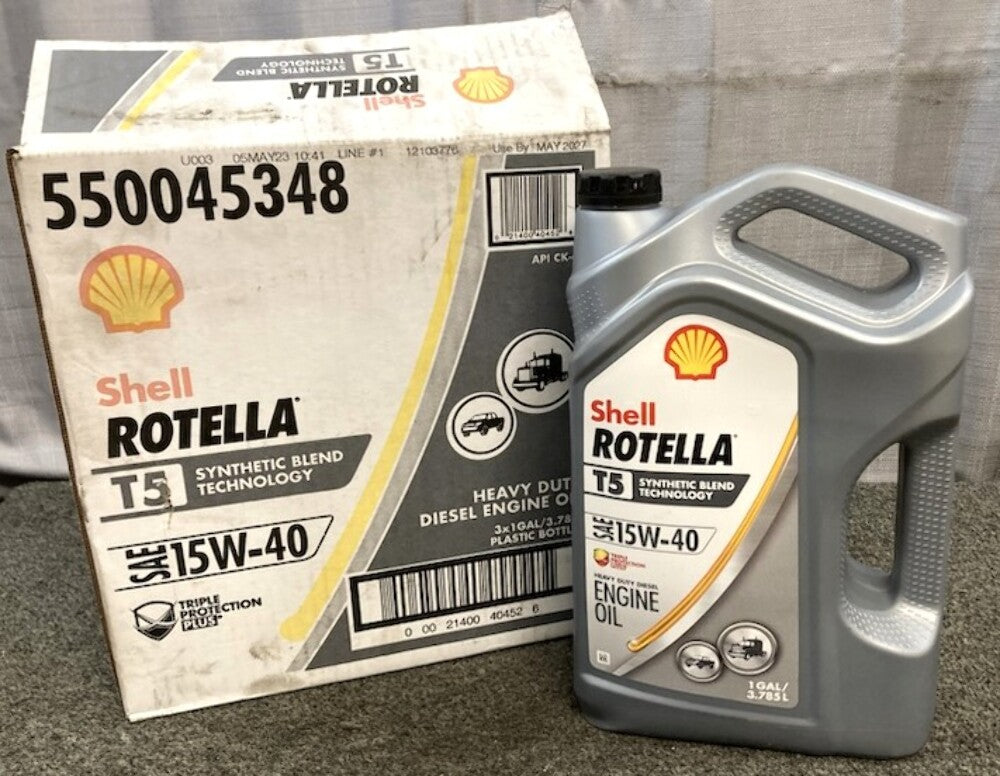 Shell Rotella SAE 15W-40 T5 Synthetic Blend Heavy Duty Diesel Engine Oil 1 Gal.
