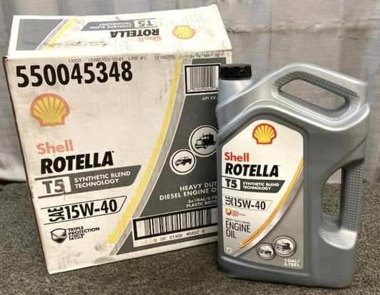 Shell Rotella SAE 15W-40 T5 Synthetic Blend Heavy Duty Diesel Engine Oil 1 Gal.