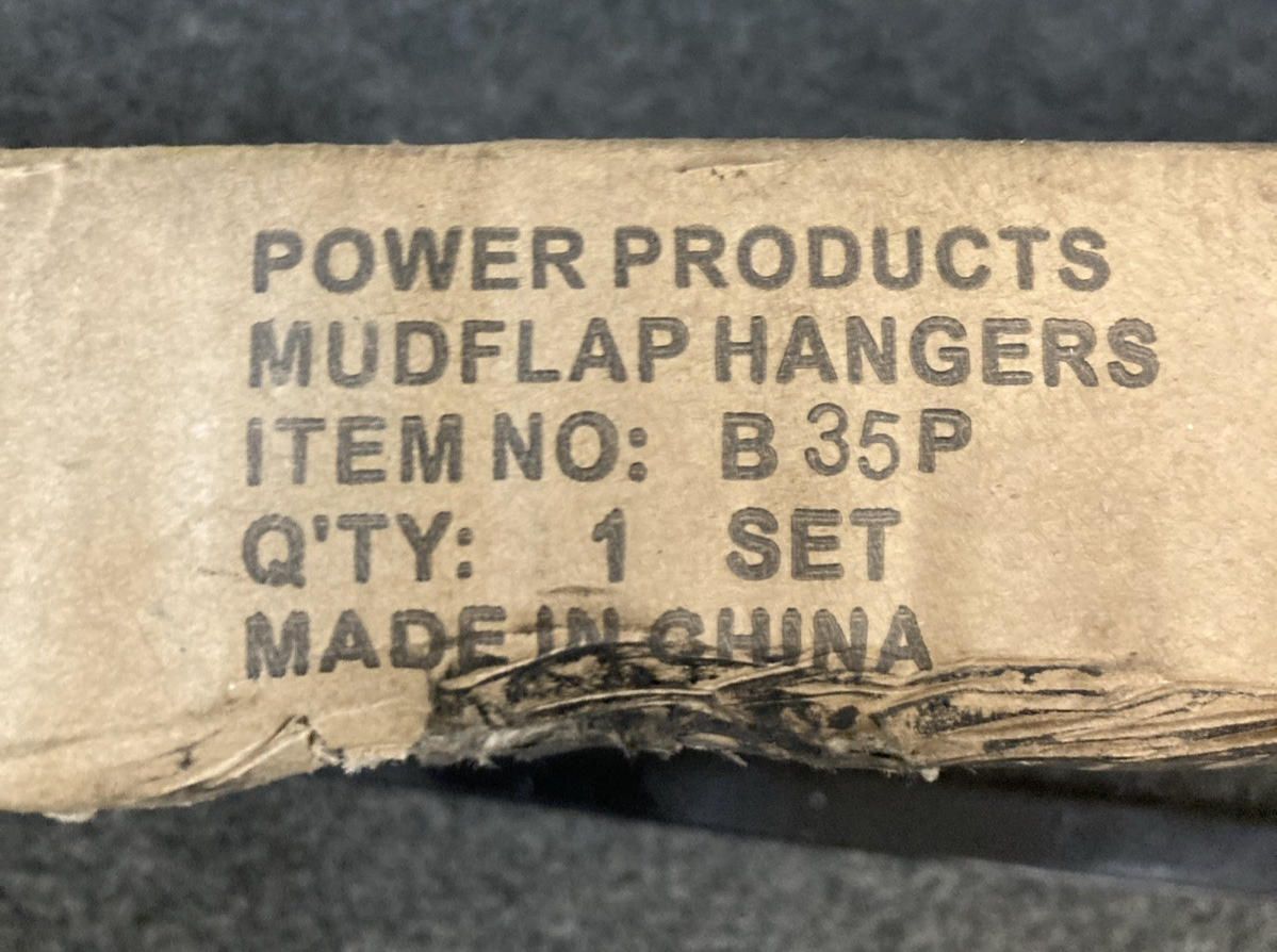 Qty 2 New Genuine Power Products B35P Mud Flap Hanger Set 640" Square Steel