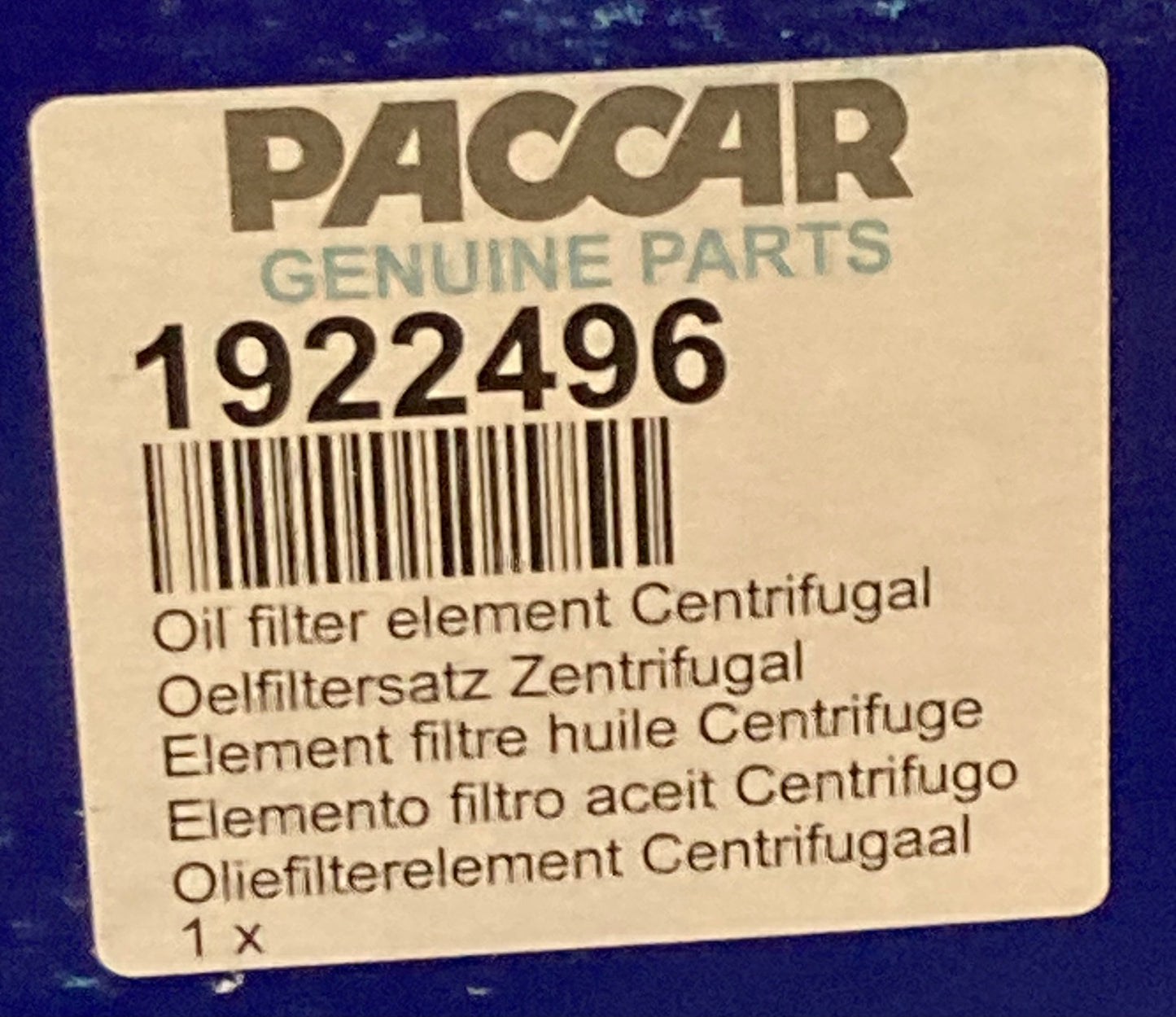 Paccar 1922496 Oil Filter Element New Genuine