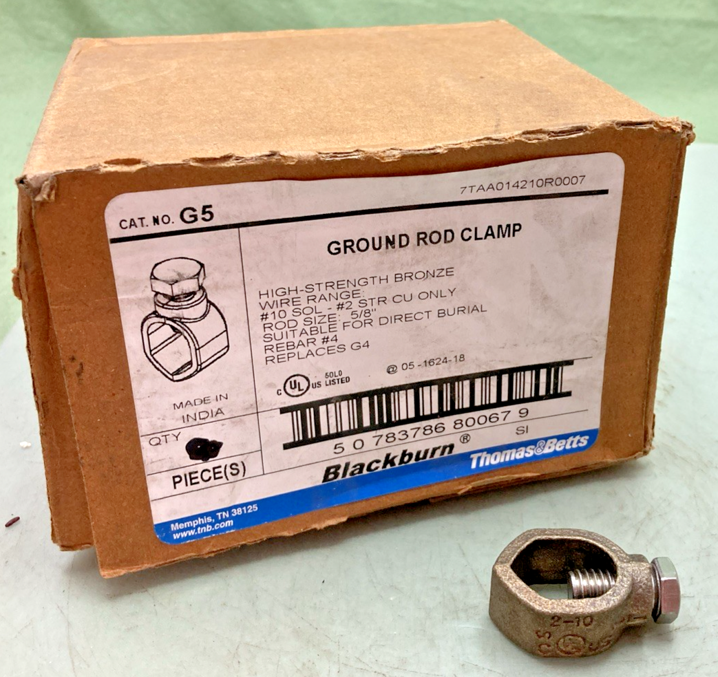Pk 31 New Genuine Thomas & Betts 50783786800679 Ground Rod Clamp