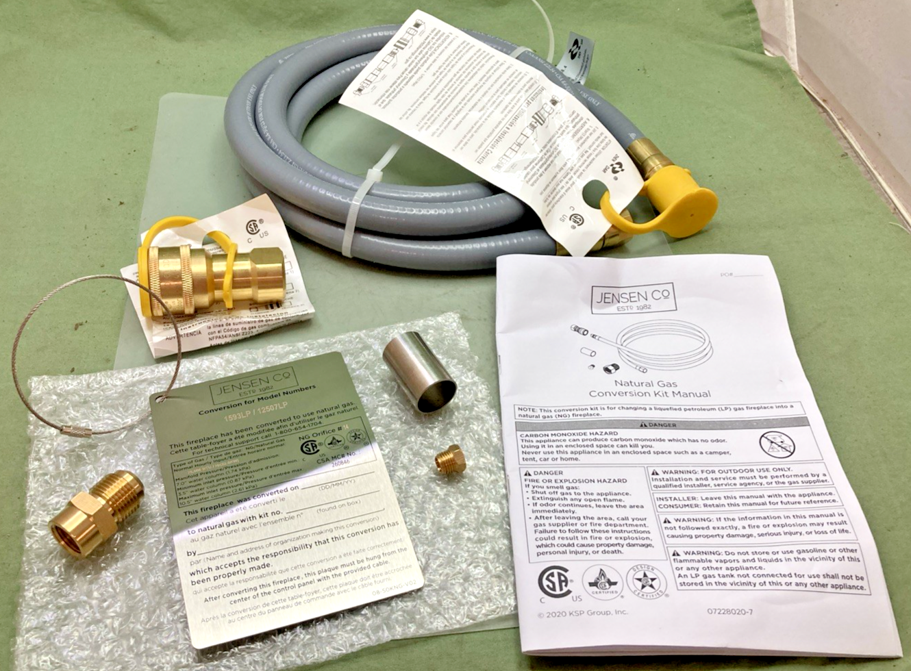 New Genuine Jensen Co U0002-09 Natural Gas Conversion Kit for Fireplace